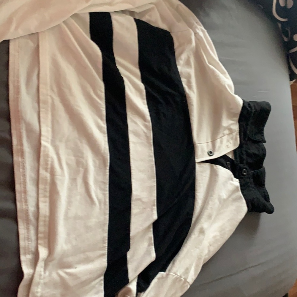 White shirt with black stripes